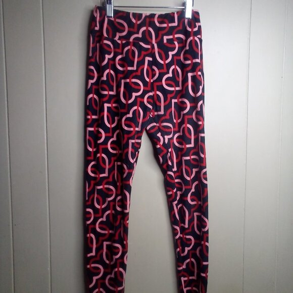 Lularoe Leggings Pants Lot of 2 One Size Hearts Flowers - Picture 10 of 12